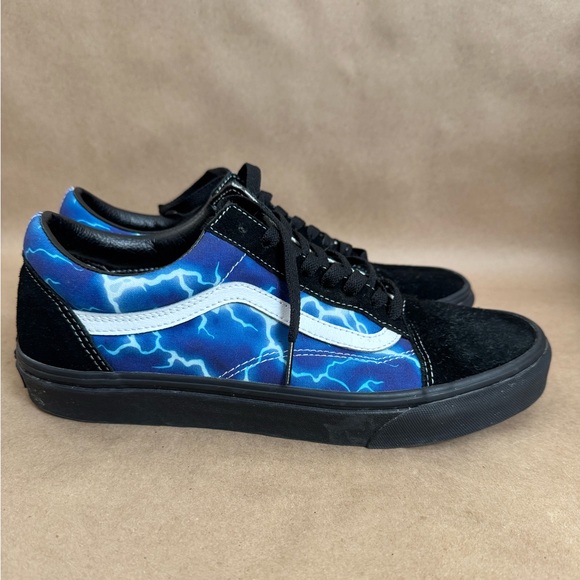 Vans Old Skool Blue and Black Suede Lightning Low Top Sneakers. Men’s US 10 - Picture 2 of 6